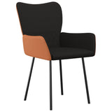vidaXL Dining Chairs 2 pcs Fabric and Artificial Leather Black