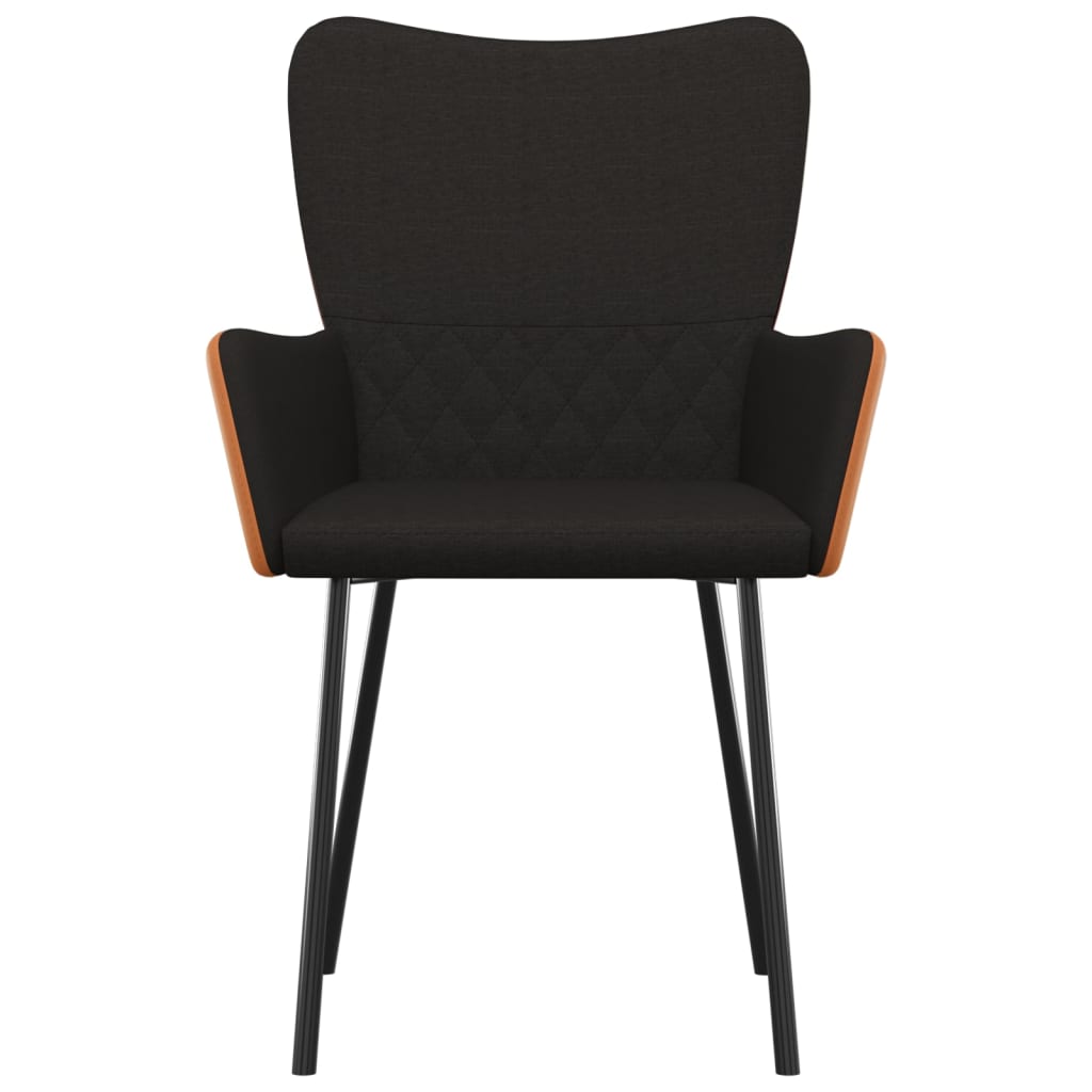 vidaXL Dining Chairs 2 pcs Fabric and Artificial Leather Black