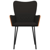 vidaXL Dining Chairs 2 pcs Fabric and Artificial Leather Black
