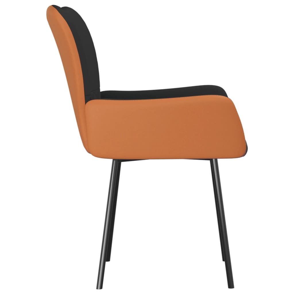 vidaXL Dining Chairs 2 pcs Fabric and Artificial Leather Black