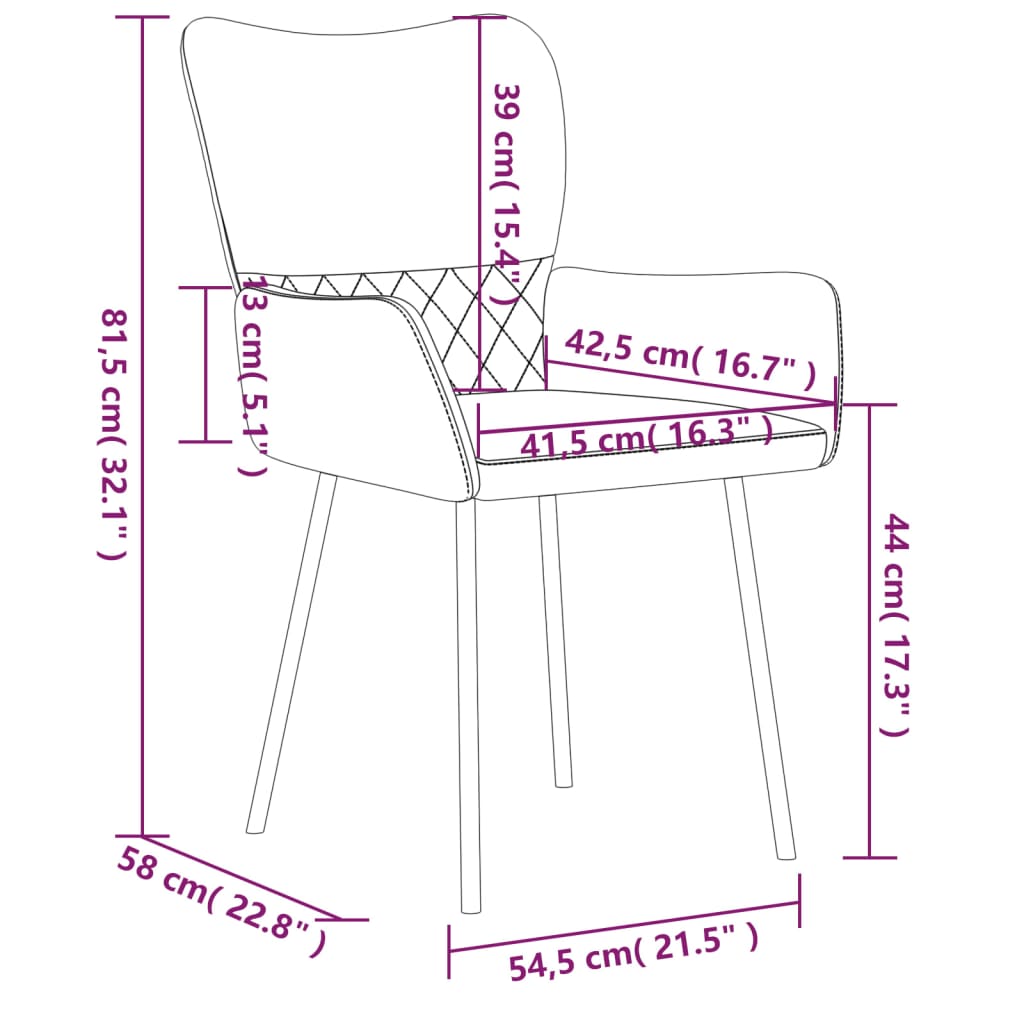 vidaXL Dining Chairs 2 pcs Fabric and Artificial Leather Black