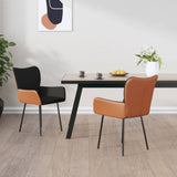 vidaXL Dining Chairs 2 pcs Fabric and Artificial Leather Black