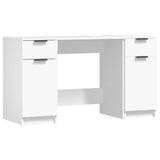 vidaXL Bureau met bijzetkast bewerkt hout wit