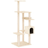 vidaXL Cat tree with sisal scratching posts 142 cm cream
