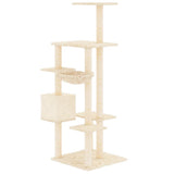 vidaXL Cat tree with sisal scratching posts 142 cm cream