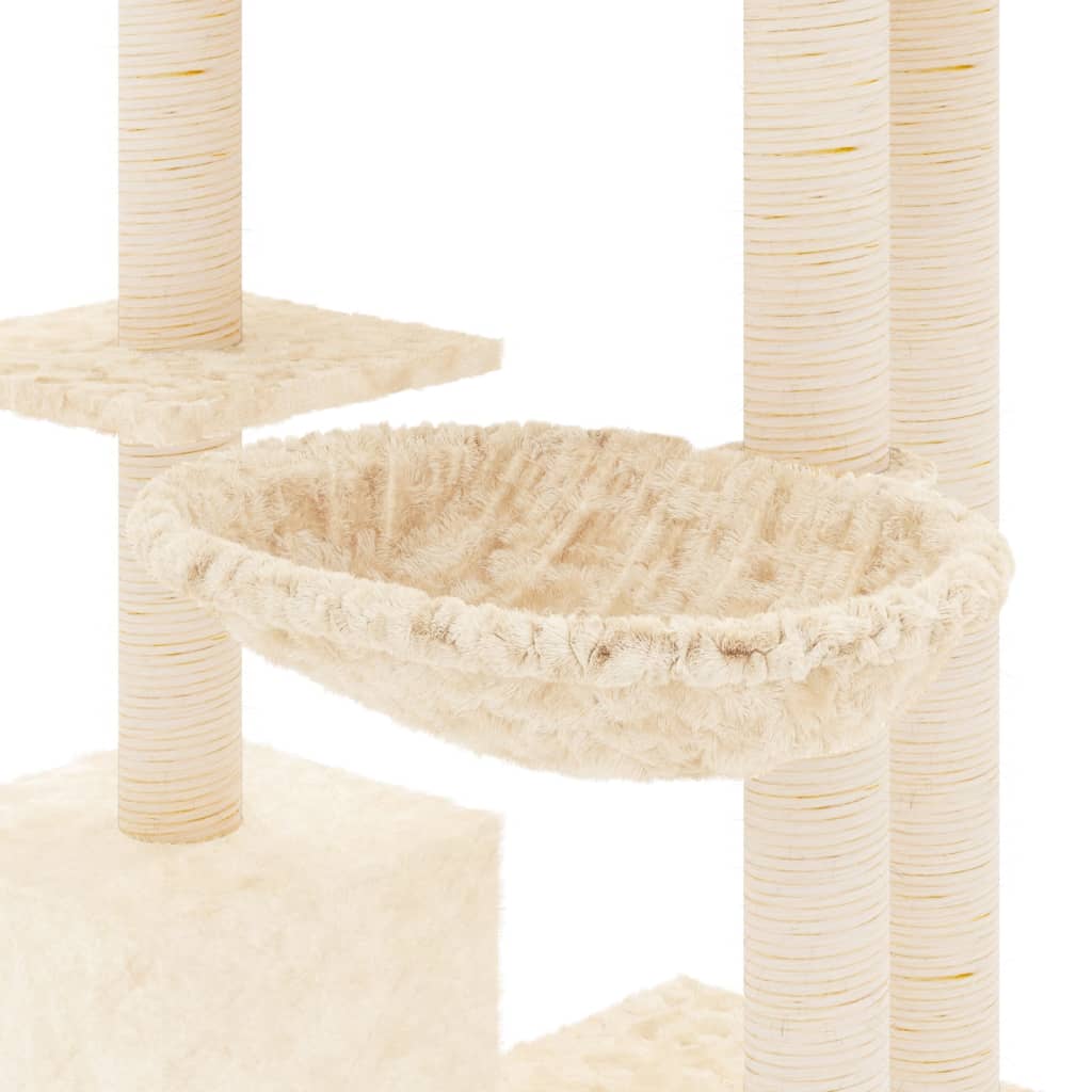 vidaXL Cat tree with sisal scratching posts 142 cm cream