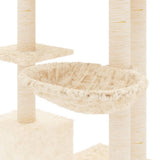 vidaXL Cat tree with sisal scratching posts 142 cm cream