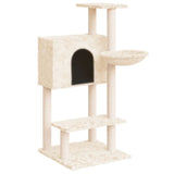 vidaXL Cat Tree with Sisal Scratching Posts 108.5 cm Cream