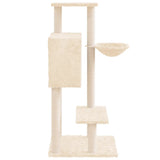 vidaXL Cat Tree with Sisal Scratching Posts 108.5 cm Cream