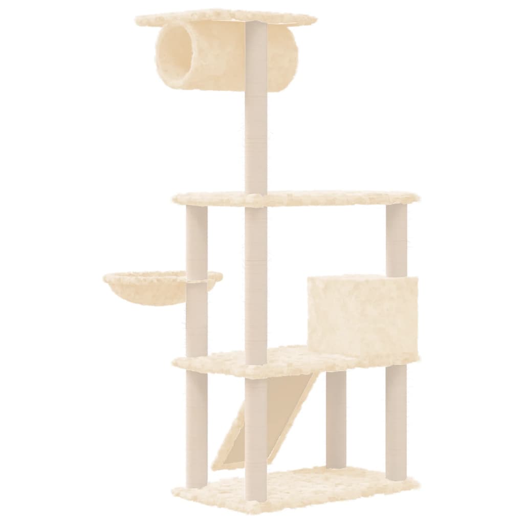 vidaXL Kattenmeubel met sisal krabpalen 131 cm lichtgrijs