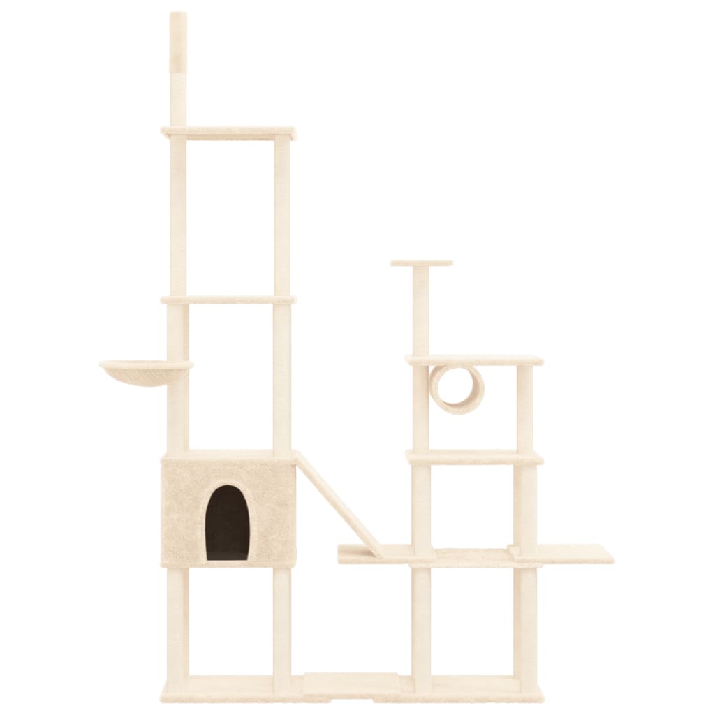 vidaXL Cat Tree with Sisal Scratching Posts 279 cm Cream