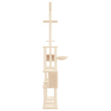 vidaXL Cat Tree with Sisal Scratching Posts 279 cm Cream
