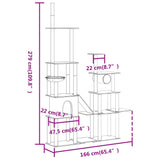 vidaXL Cat Tree with Sisal Scratching Posts 279 cm Cream