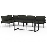 vidaXL 6-delige Loungeset met kussens aluminium antracietkleurig