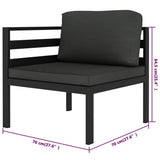 vidaXL 6-delige Loungeset met kussens aluminium antracietkleurig