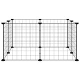 vidaXL Pet Playpen with 8 Panels, Black, 35x35 cm, Steel