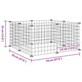 vidaXL Pet Playpen with 8 Panels, Black, 35x35 cm, Steel