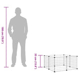 vidaXL Pet Playpen with 8 Panels, Black, 35x35 cm, Steel