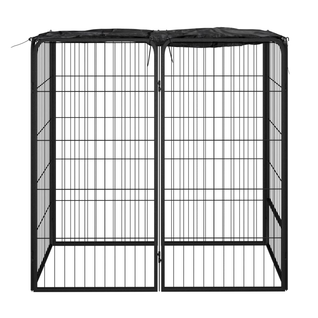 vidaXL Dog Kennel 6 Panels 50 x 100 cm Powder-Coated Steel Black