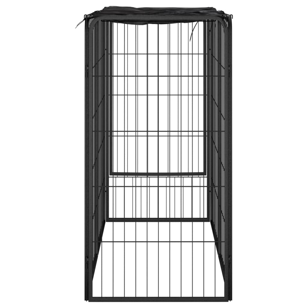 vidaXL Dog Kennel 6 Panels 50 x 100 cm Powder-Coated Steel Black