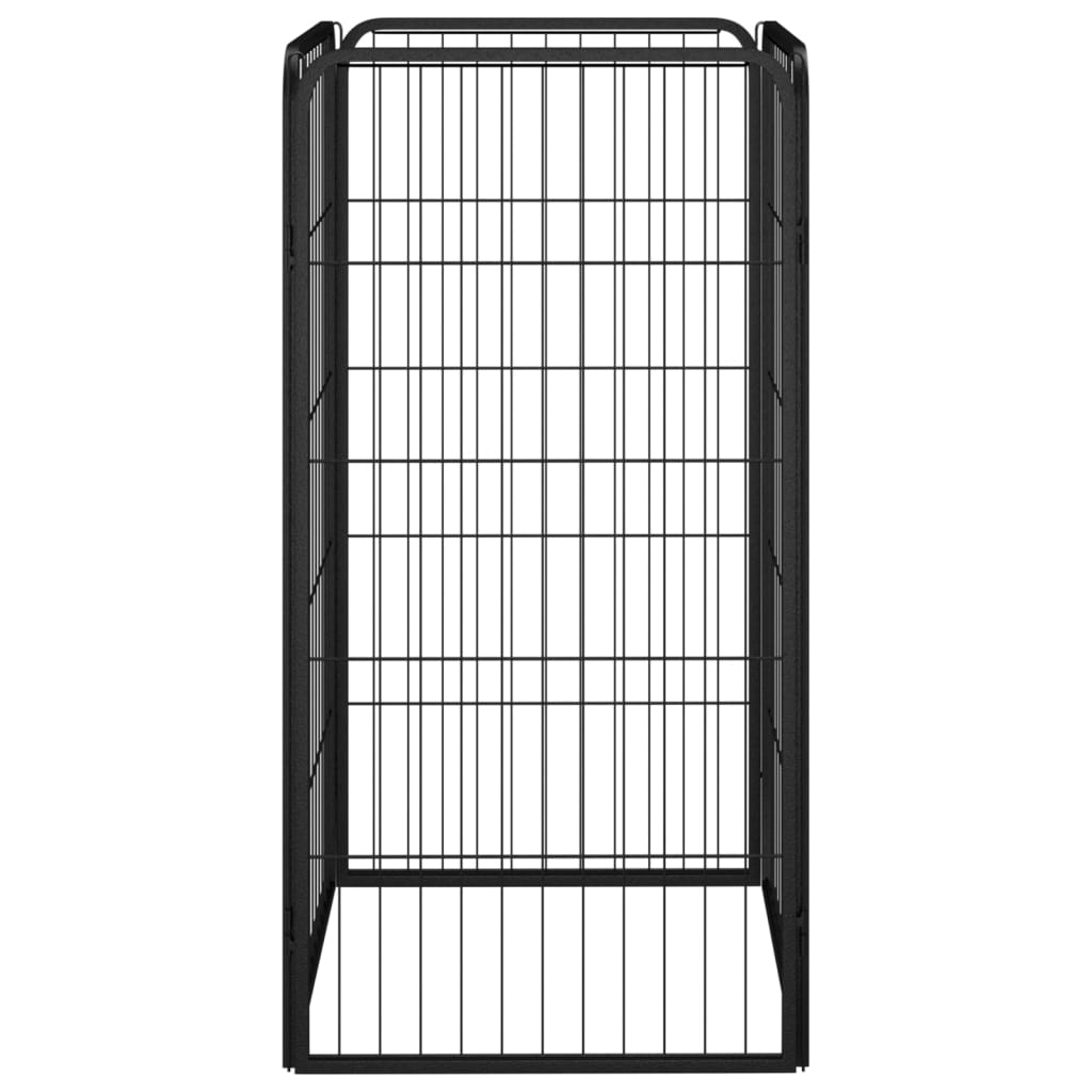 vidaXL Dog Kennel 4 Panels 50x100 cm Powder-Coated Steel Black