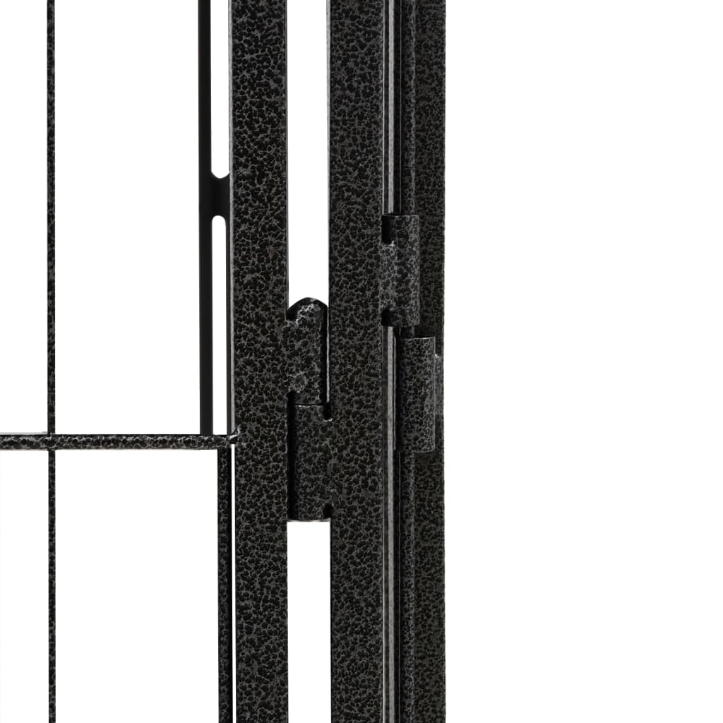 vidaXL Dog Kennel 4 Panels 50x100 cm Powder-Coated Steel Black