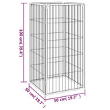 vidaXL Dog Kennel 4 Panels 50x100 cm Powder-Coated Steel Black