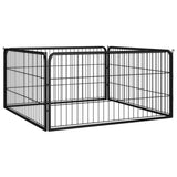vidaXL Hondenkennel 4 panelen 100x50 cm gepoedercoat staal zwart