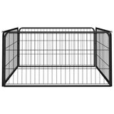 vidaXL Hondenkennel 4 panelen 100x50 cm gepoedercoat staal zwart