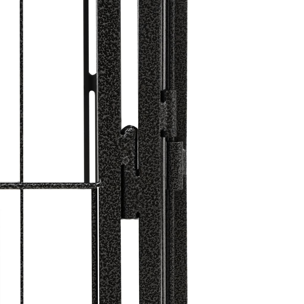 vidaXL Hondenkennel 4 panelen 100x50 cm gepoedercoat staal zwart