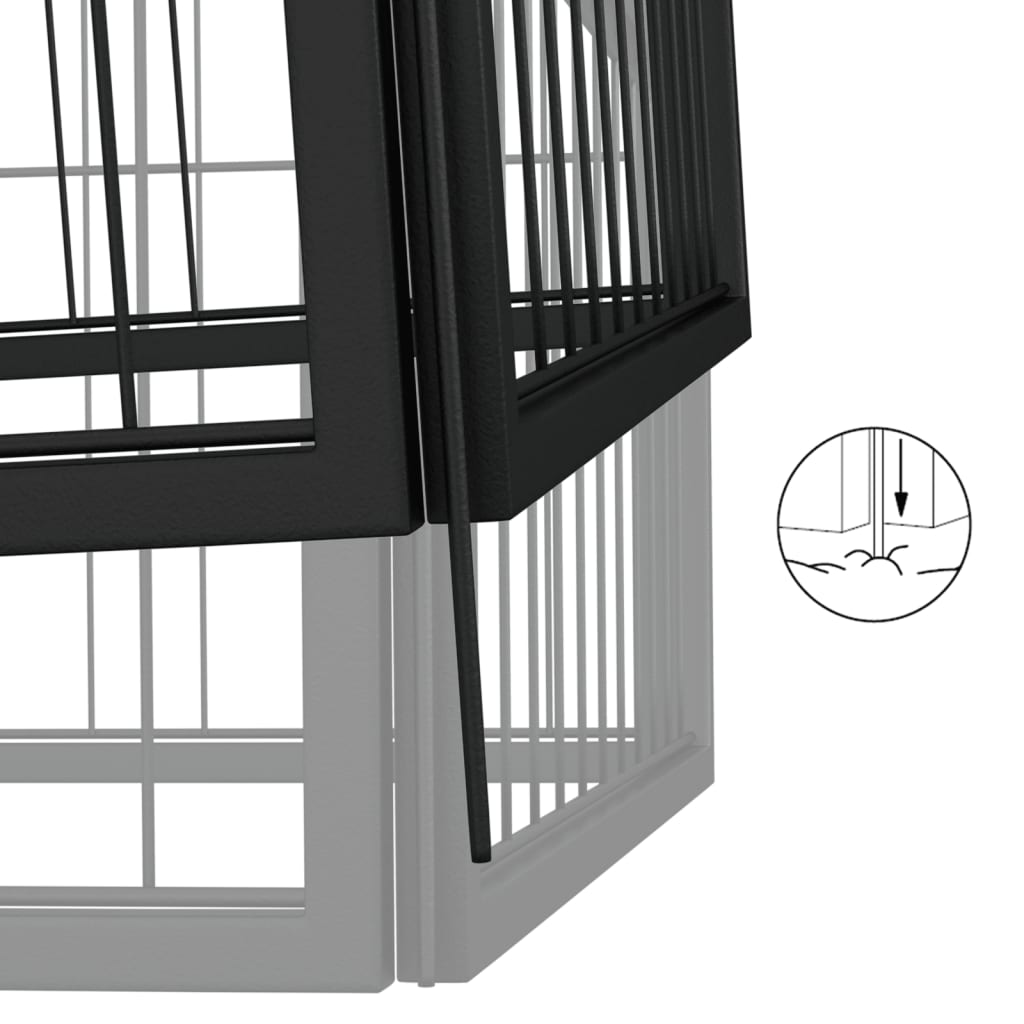 vidaXL Hondenkennel 4 panelen 100x50 cm gepoedercoat staal zwart