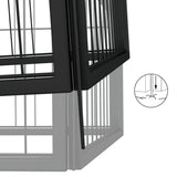 vidaXL Hondenkennel 4 panelen 100x50 cm gepoedercoat staal zwart