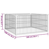 vidaXL Hondenkennel 4 panelen 100x50 cm gepoedercoat staal zwart