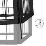 vidaXL Dog Kennel 4 Panels 100x50 cm Powder-Coated Steel Black