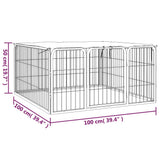 vidaXL Dog Kennel 4 Panels 100x50 cm Powder-Coated Steel Black