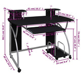 vidaXL Computerbureau 110x52x88,5 cm bewerkt hout zwart