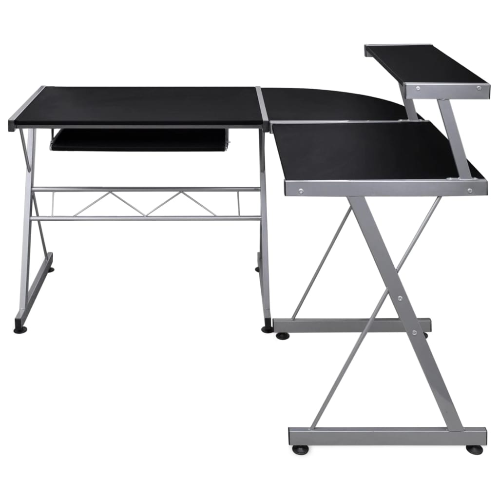 vidaXL Hoekbureau 132x112x99 cm bewerkt hout zwart