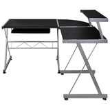 vidaXL Hoekbureau 132x112x99 cm bewerkt hout zwart