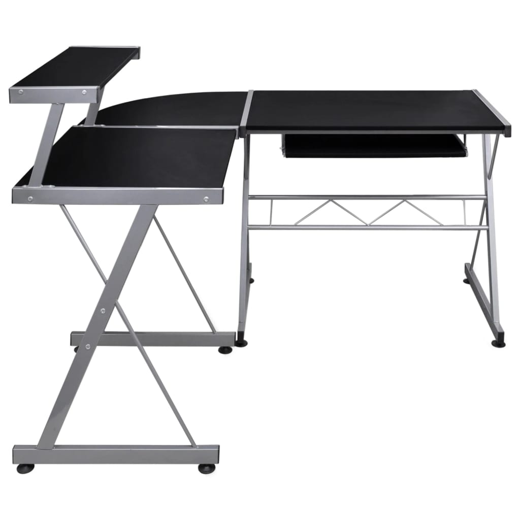 vidaXL Hoekbureau 132x112x99 cm bewerkt hout zwart