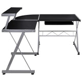 vidaXL Hoekbureau 132x112x99 cm bewerkt hout zwart