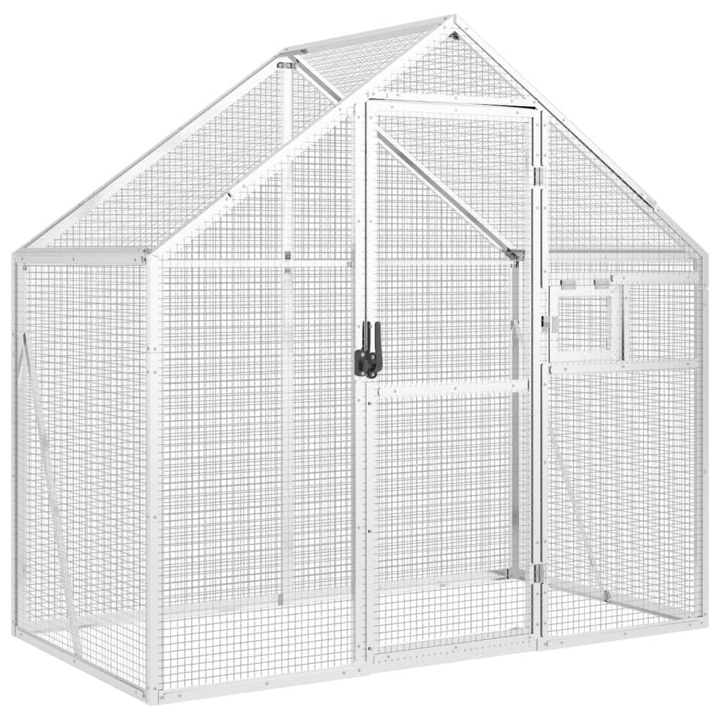 vidaXL Aviary 179x100x185 cm aluminium silver