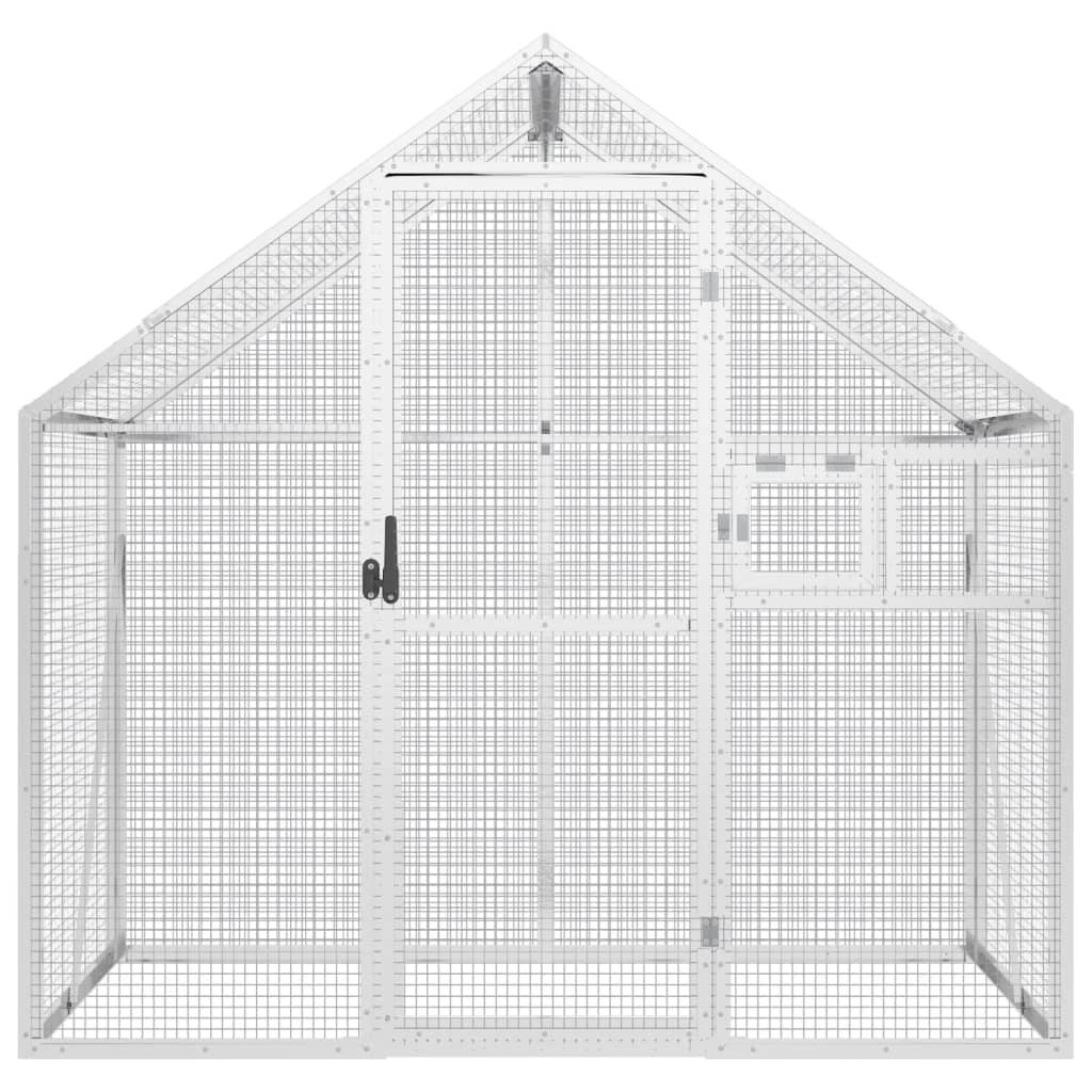 vidaXL Aviary 179x100x185 cm aluminium silver