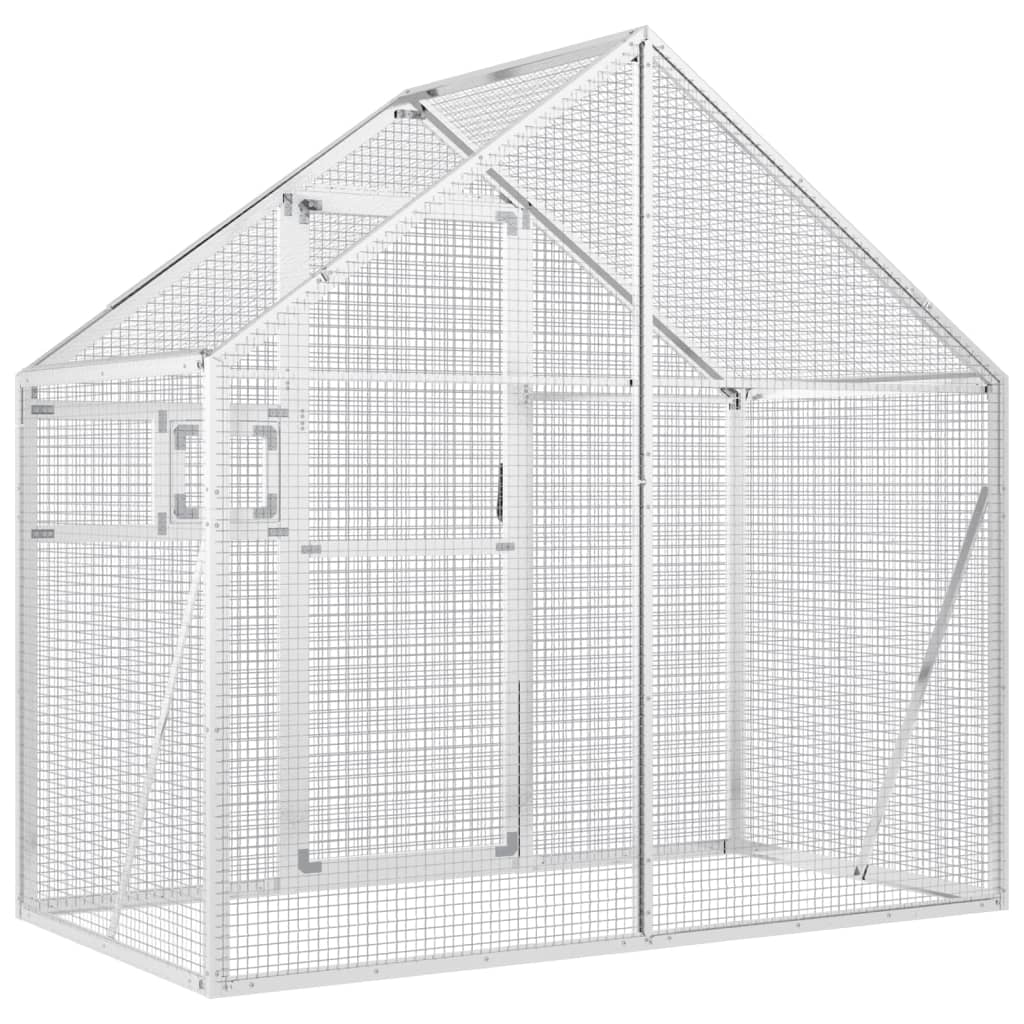 vidaXL Aviary 179x100x185 cm aluminium silver