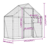 vidaXL Aviary 179x100x185 cm aluminium silver