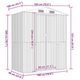vidaXL Tuinschuur 192x108x223 cm gegalvaniseerd staal groen