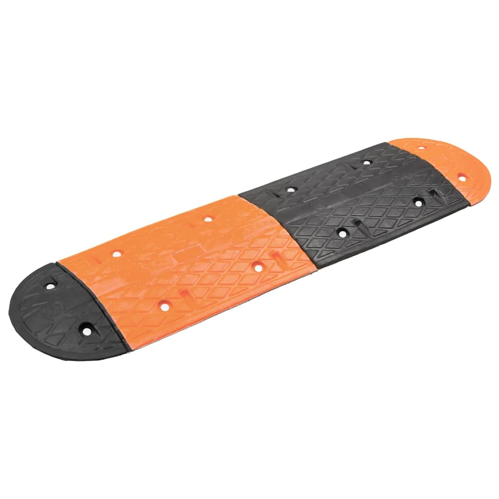 vidaXL Speed Bump 129x32.5x4 cm Rubber Yellow and Black
