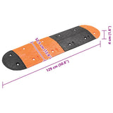 vidaXL Speed Bump 129x32.5x4 cm Rubber Yellow and Black