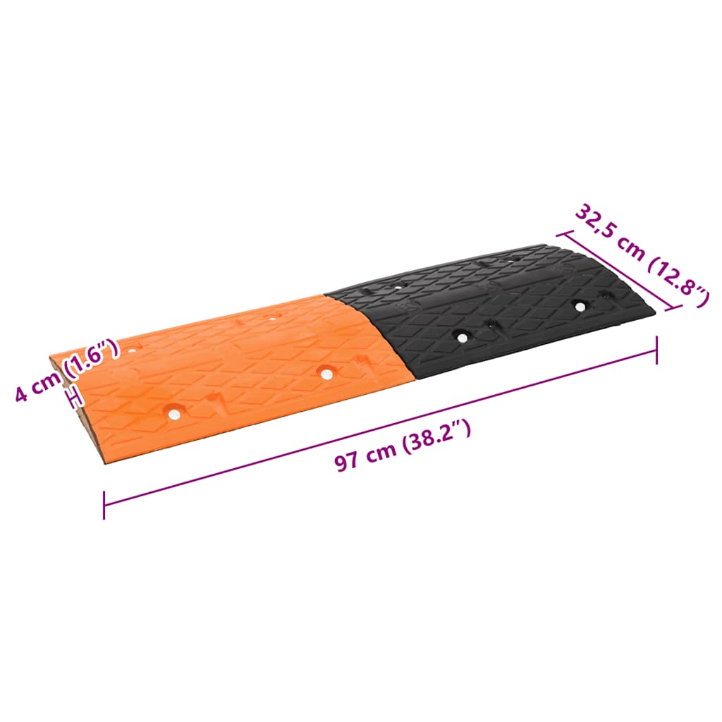 vidaXL Verkeersdrempel 97x32,5x4 rubber geel en zwart