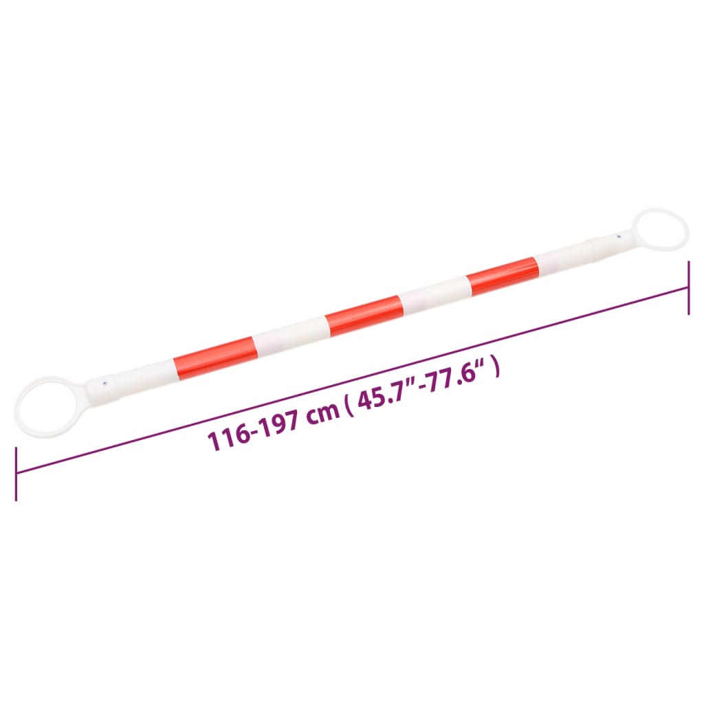 vidaXL Collapsible Pylon Poles 116-197 cm Plastic 2 pcs