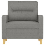 vidaXL Armchair 60 cm Fabric Light Gray